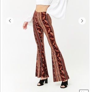Paisley Print Fit and Flare Pants